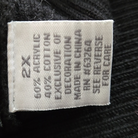 db Dressbarn Woman Black Pullover Sweater Top Long Sleeves Women size 2X - Picture 7 of 10